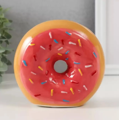 Копилка пончик в глазури с посыпкой керамика 12,5*4,7*11,7см 9735436